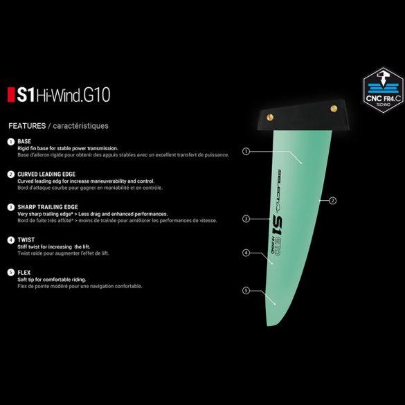 Select HI-wind G10 slalom fin
